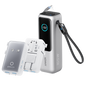 Anker 25K 165W laptop power bank with built-in retractable cables for portable charging and high power output.