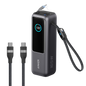 Anker 25K 165W laptop power bank with built-in retractable cables for portable device charging.