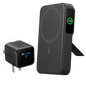 Anker MagGo Power Bank with 10,000mAh capacity showing sleek black design and magnetic charging surface.