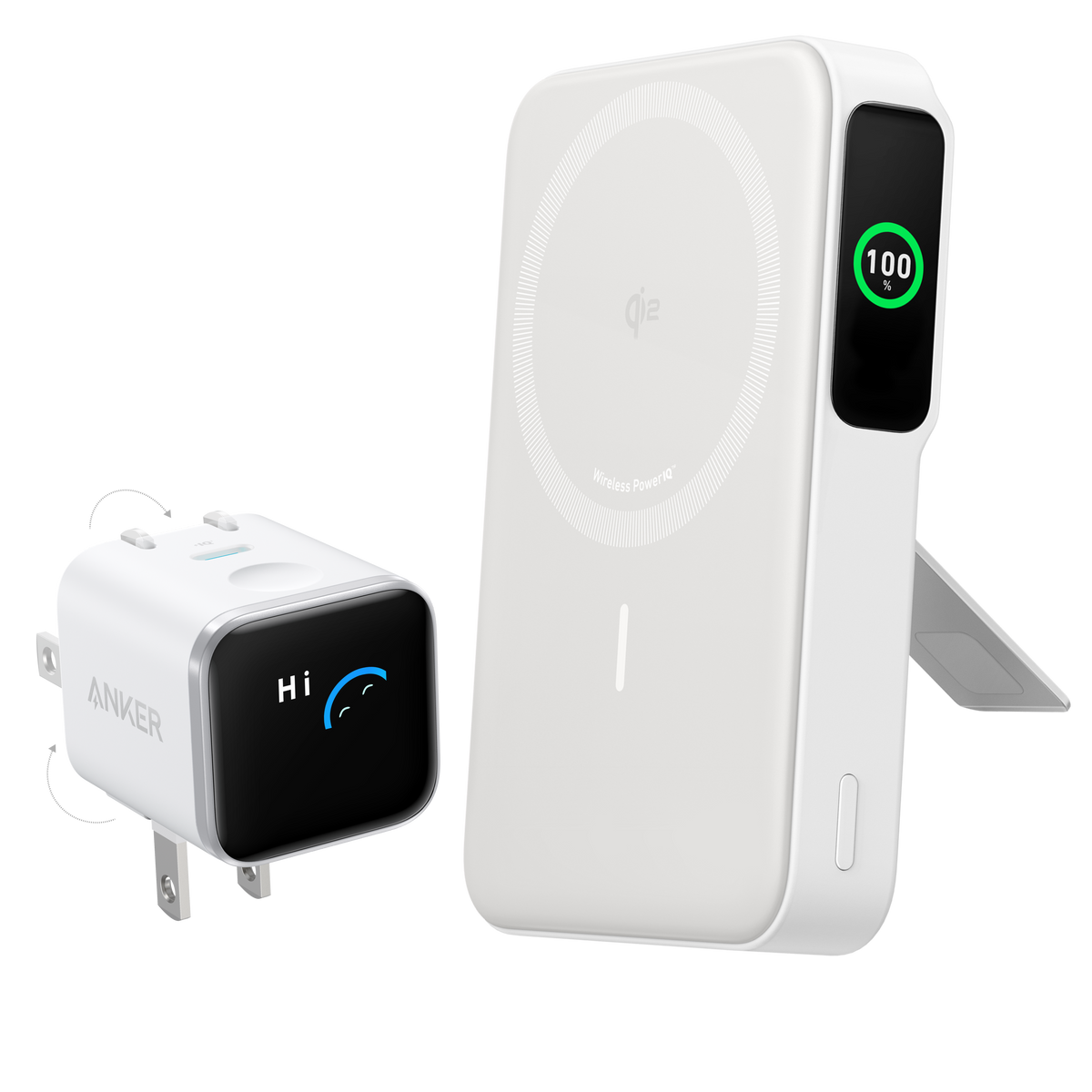 Anker MagGo 10K Power Bank showing a sleek black portable charger with magnetic attachment for smartphones and devices
