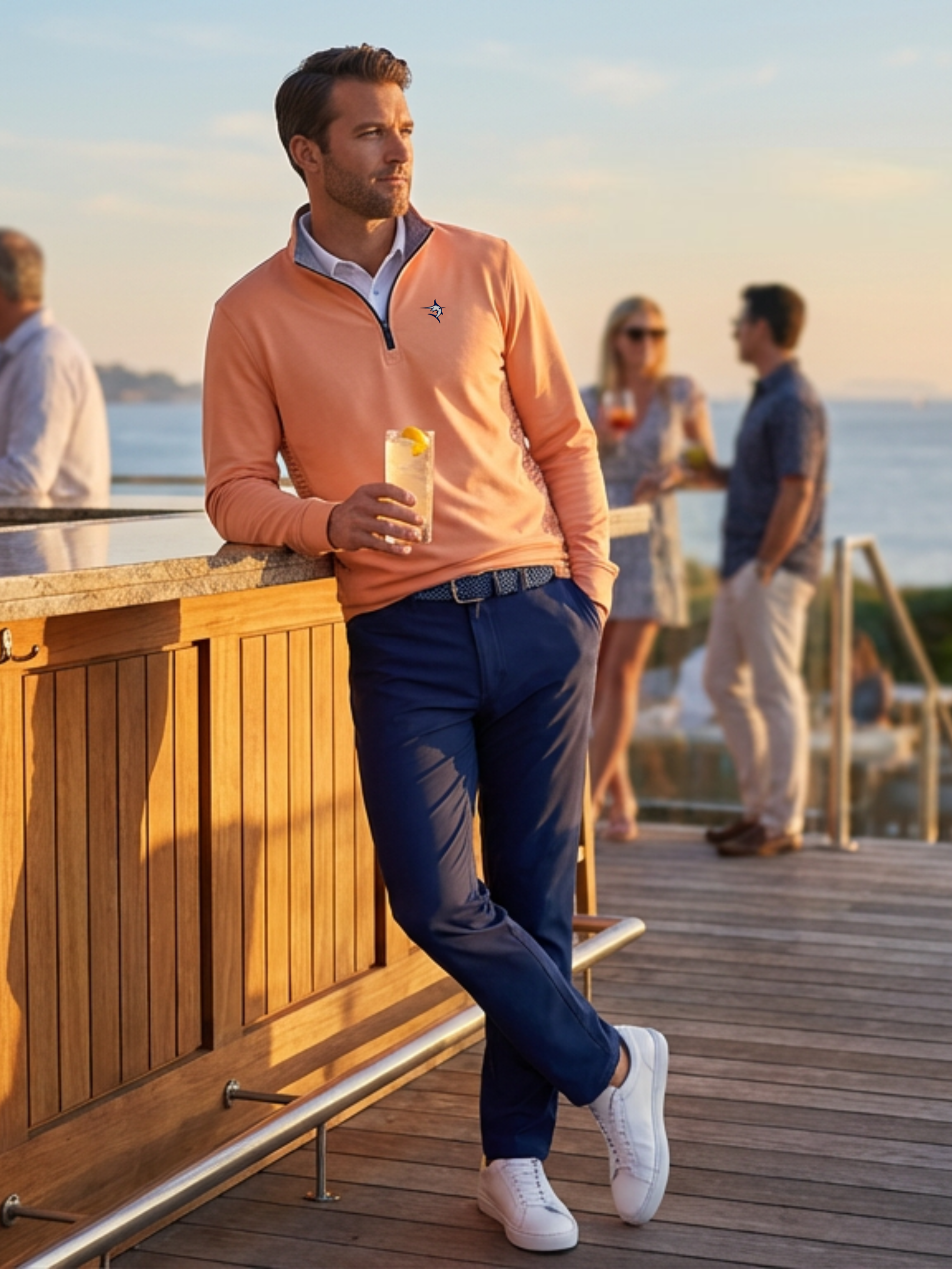 Navy Freeport Pant by White Water Life, versatile performance pants with a relaxed fit and functional design for outdoor activities.