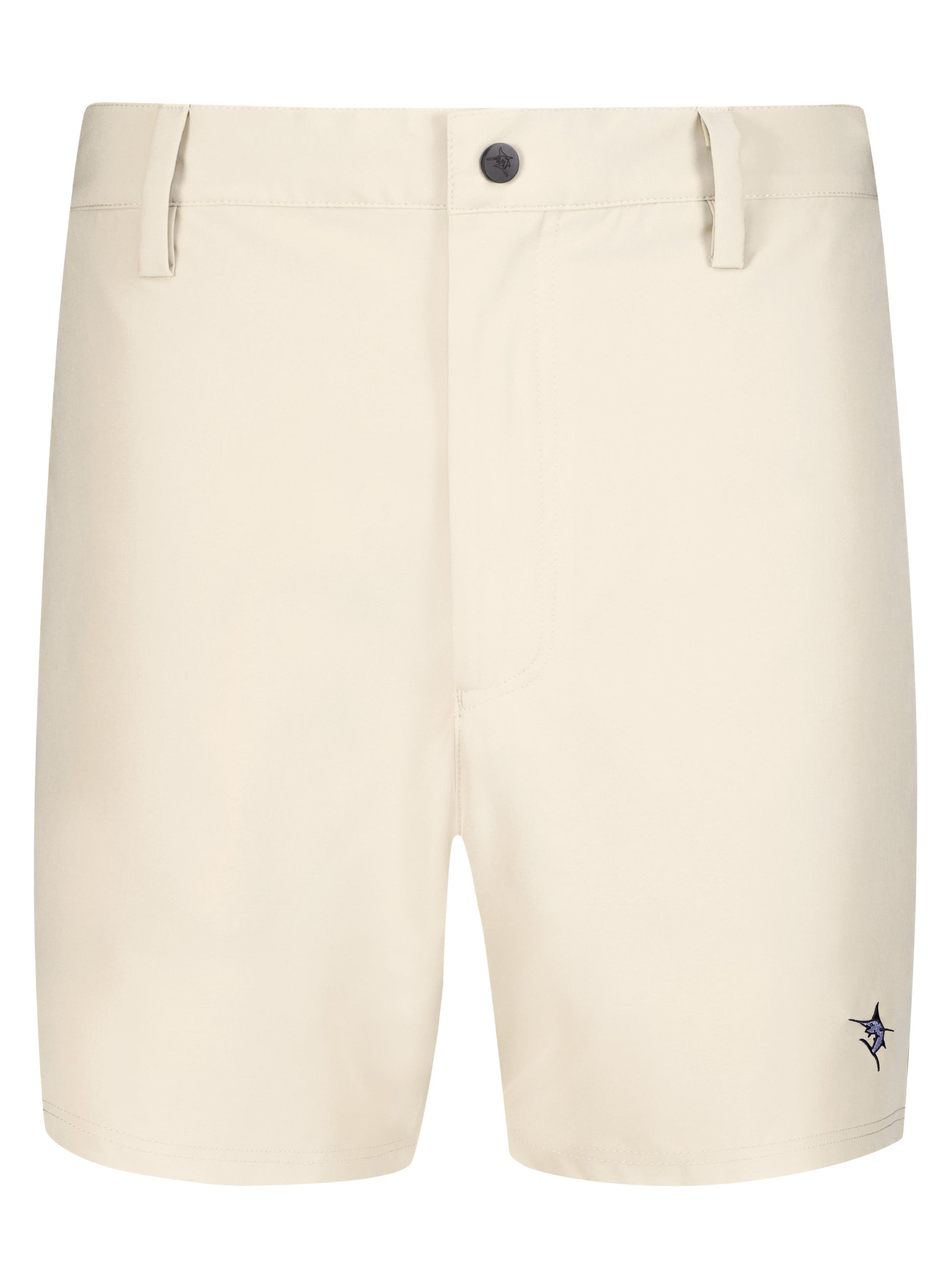 Tan White Water Life Freeport shorts made of lightweight, quick-drying fabric perfect for outdoor and water activities.