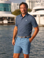 White Water Life Freeport steel blue shorts designed for effortless performance, shown in a close-up image.