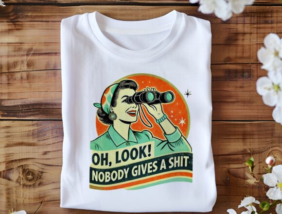 Funny retro woman unisex bamboo and cotton graphic T-shirt by Spun Bamboo featuring humorous quote and vibrant retro design.