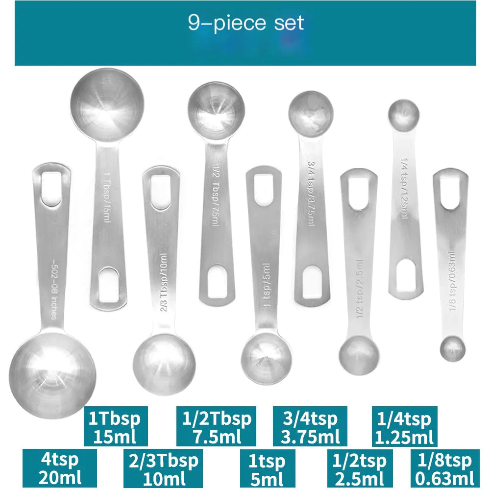 20pcs Stainless Steel Measuring Spoons and Cups Set