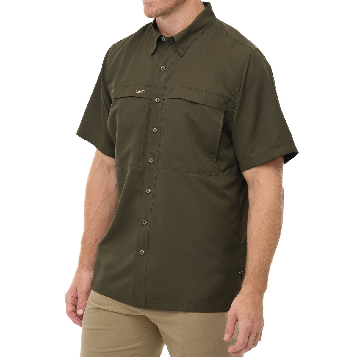 GameGuard Agave Original Shirt, casual men's shirt in green with a detailed agave plant design, front view.