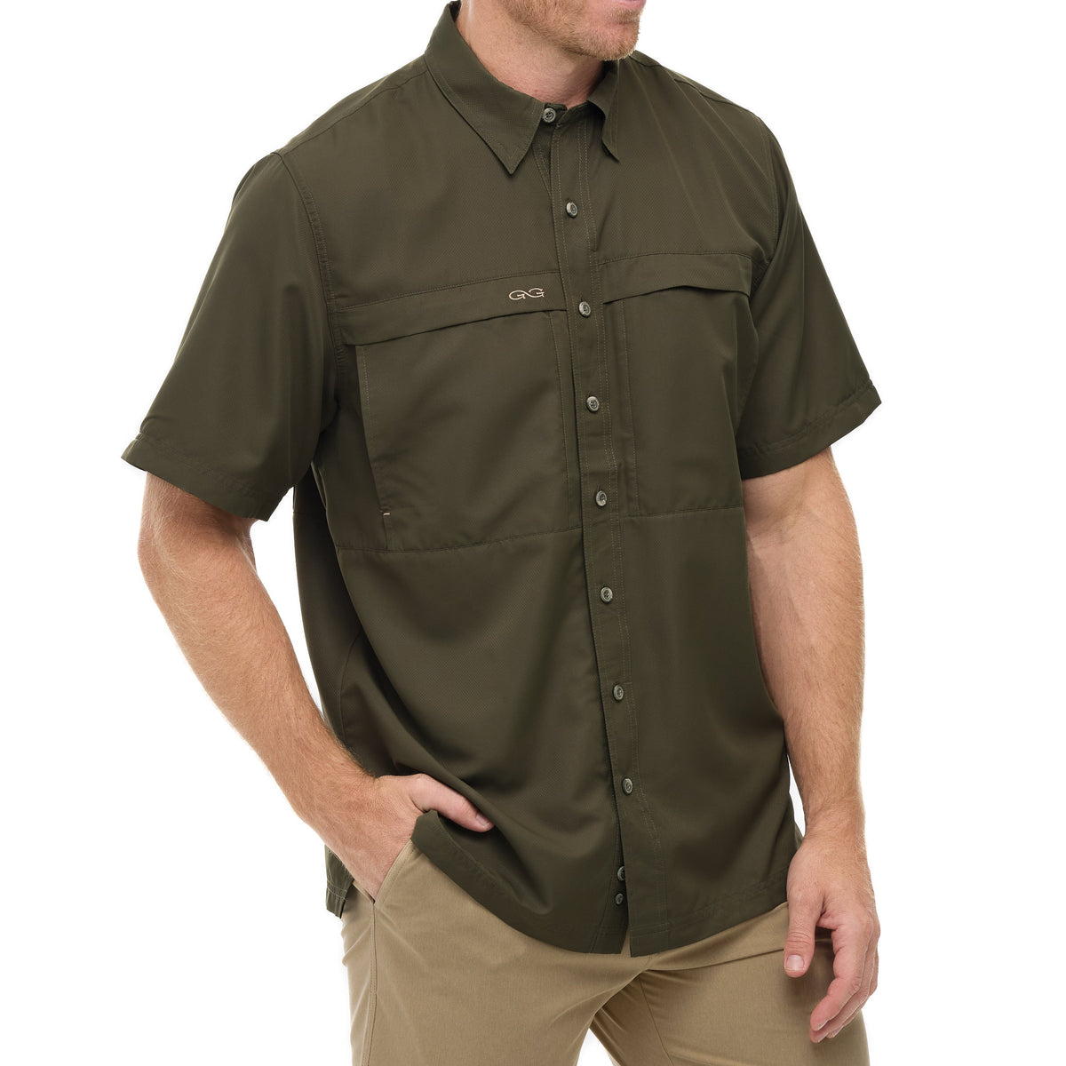 GameGuard Agave Original Shirt displayed in dark green with a relaxed fit, featuring the brand logo on the front.