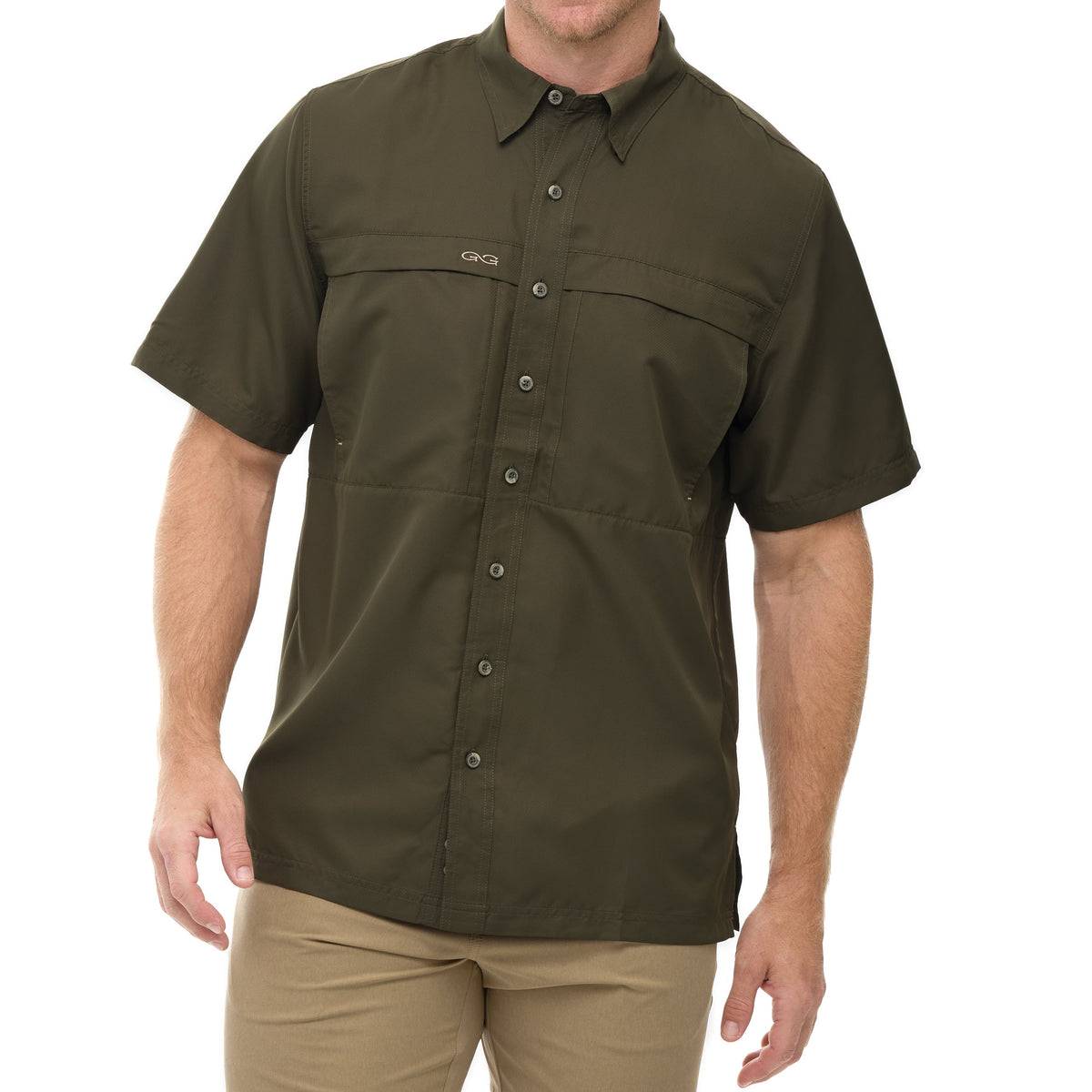 GameGuard Agave Original Shirt displayed on a model, featuring a casual fit and stylish design in a natural fabric.