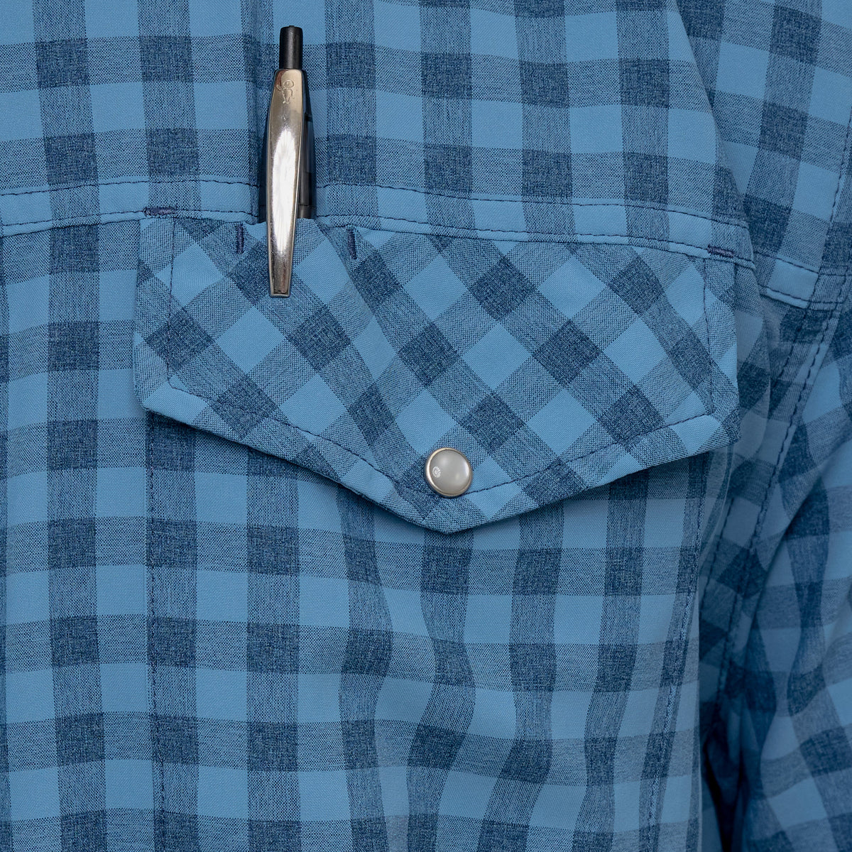 Slate Pearl Snap Shirt by GameGuard featuring button-down front, long sleeves, and classic western style in a slate color.