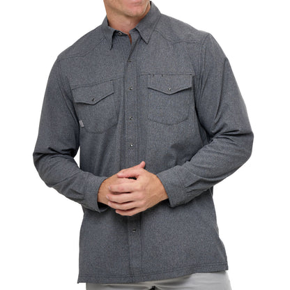 Long sleeve Caviar Pearl Snap Shirt by GameGuard, featuring pearl snap buttons and Western-inspired design.