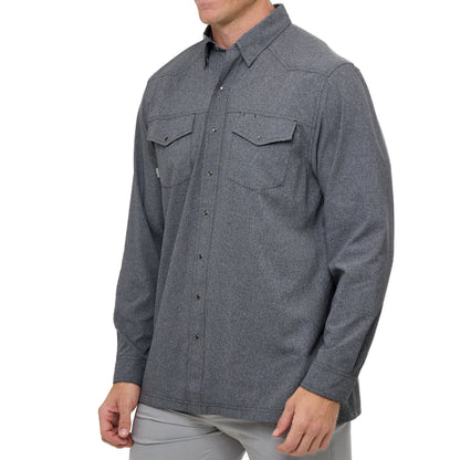 Long sleeve Caviar Pearl Snap Shirt by GameGuard, featuring pearl snap buttons and classic Western style.