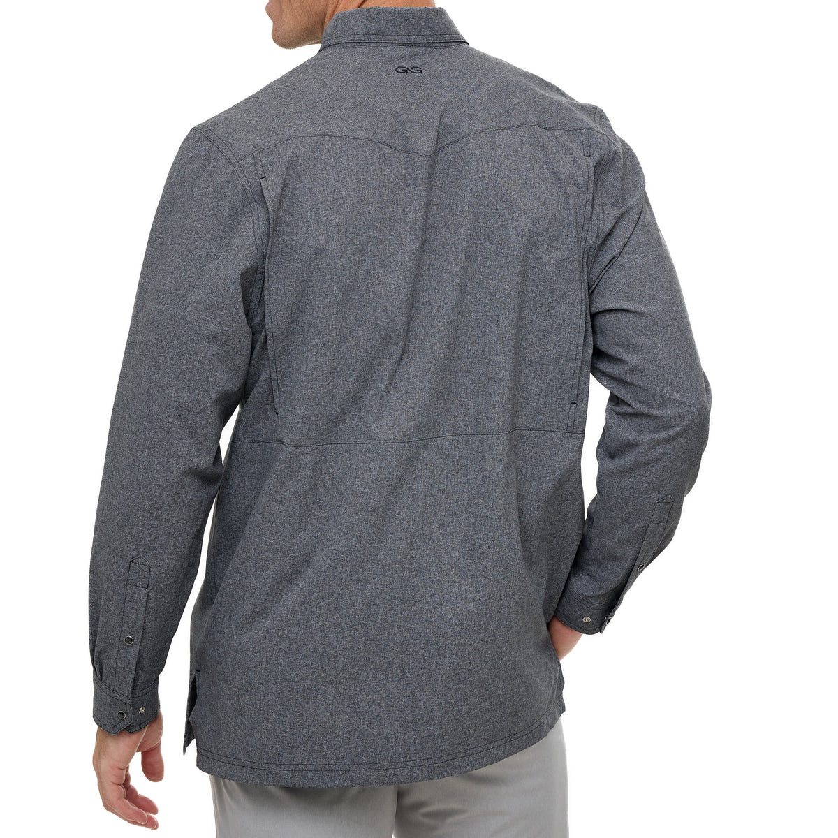 Long sleeve Caviar Pearl Snap Shirt by GameGuard featuring pearl snap buttons and a classic Western style.