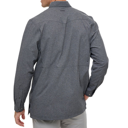 Long sleeve Caviar Pearl Snap Shirt by GameGuard featuring pearl snap buttons and a classic Western style.