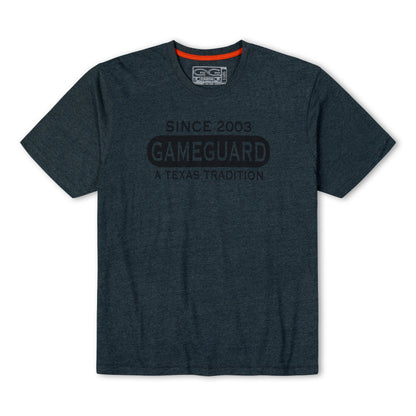 Charcoal graphic T-shirt from GameGuard featuring a bold design on the front, casual fit, and soft cotton fabric.