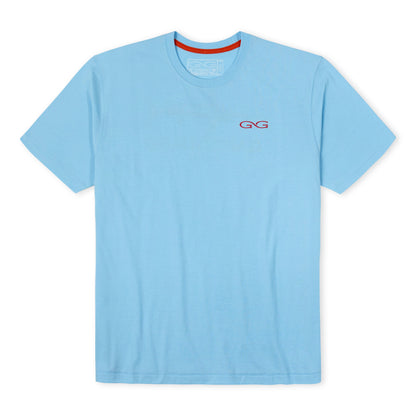GameGuard RainWater graphic T-shirt featuring a vibrant water-themed design on a casual men's tee.