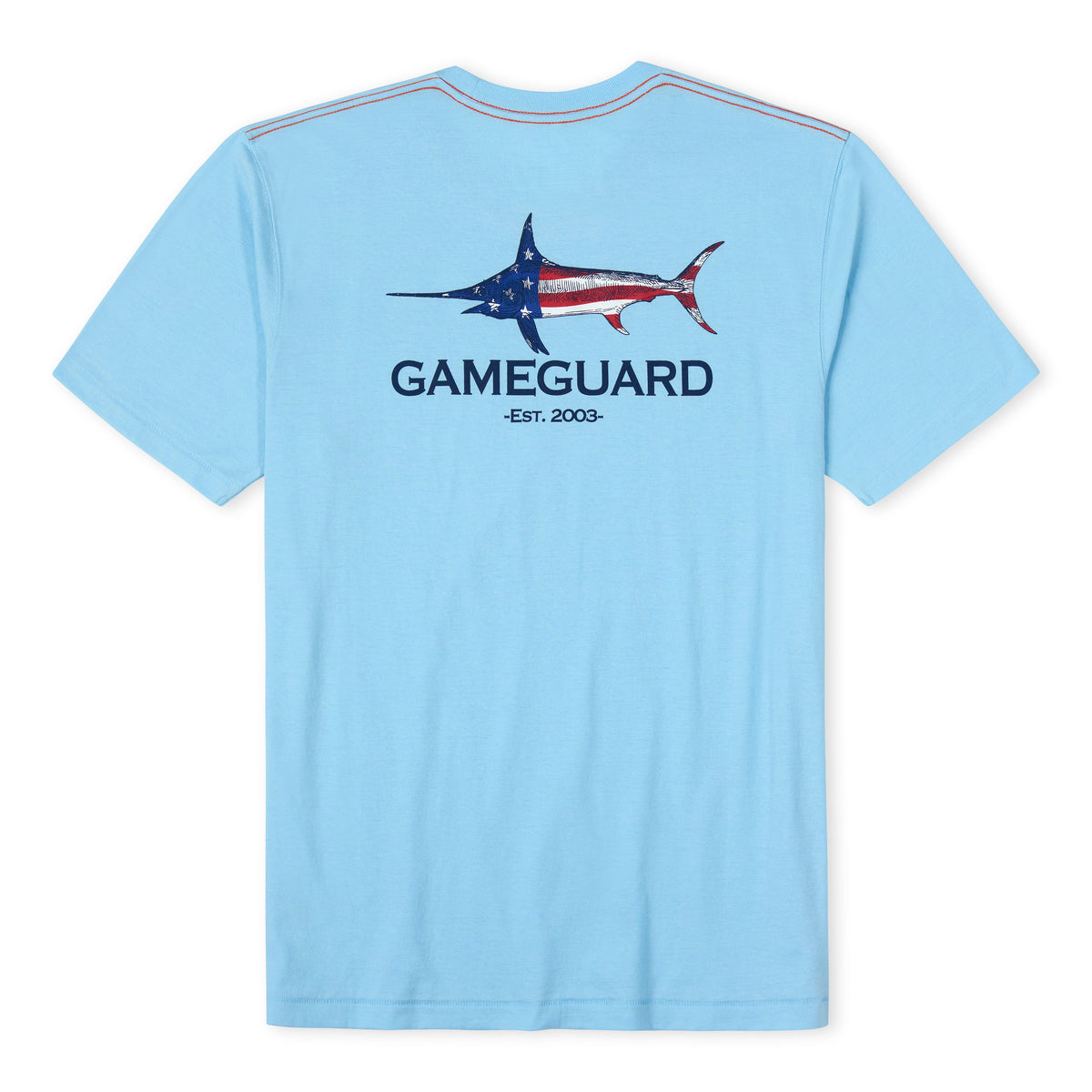 GameGuard RainWater graphic T-shirt featuring a vibrant water-themed design, casual fit, and comfortable cotton fabric.