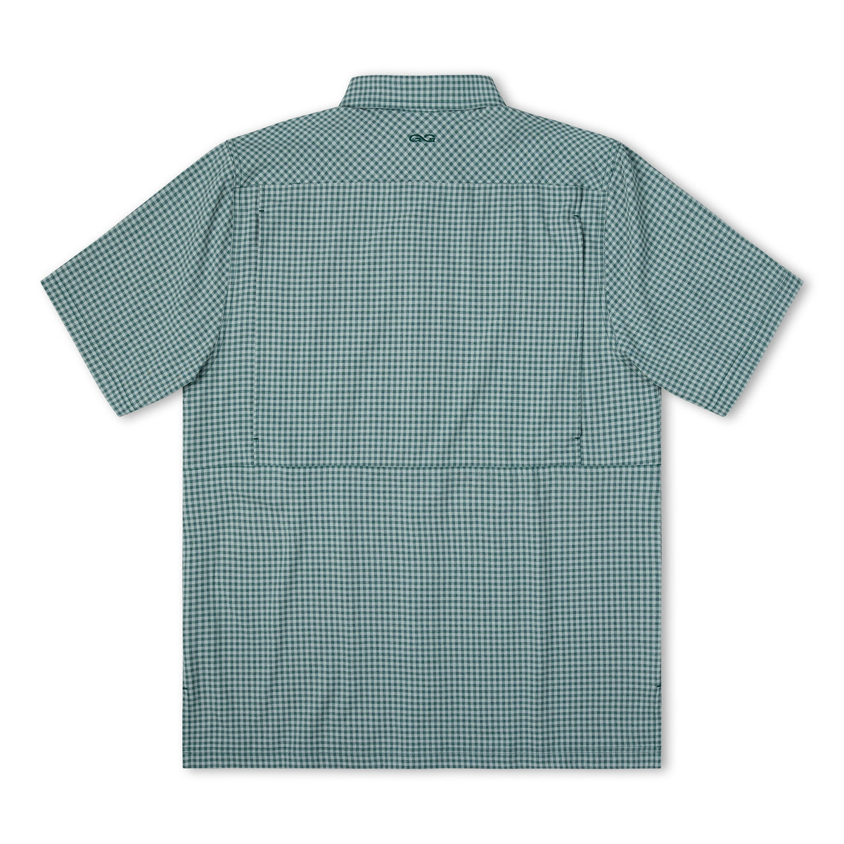 Mallard TekCheck Shirt by GameGuard, featuring a plaid pattern, button-up front, and long sleeves, shown on a hanger.