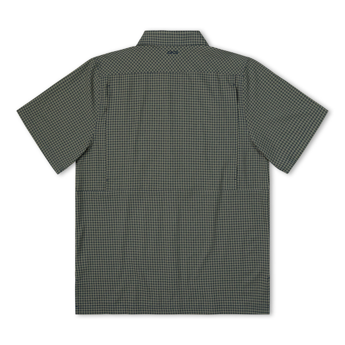GameGuard Mesquite TekCheck shirt in green and brown plaid, casual men's long-sleeve shirt with button closure.