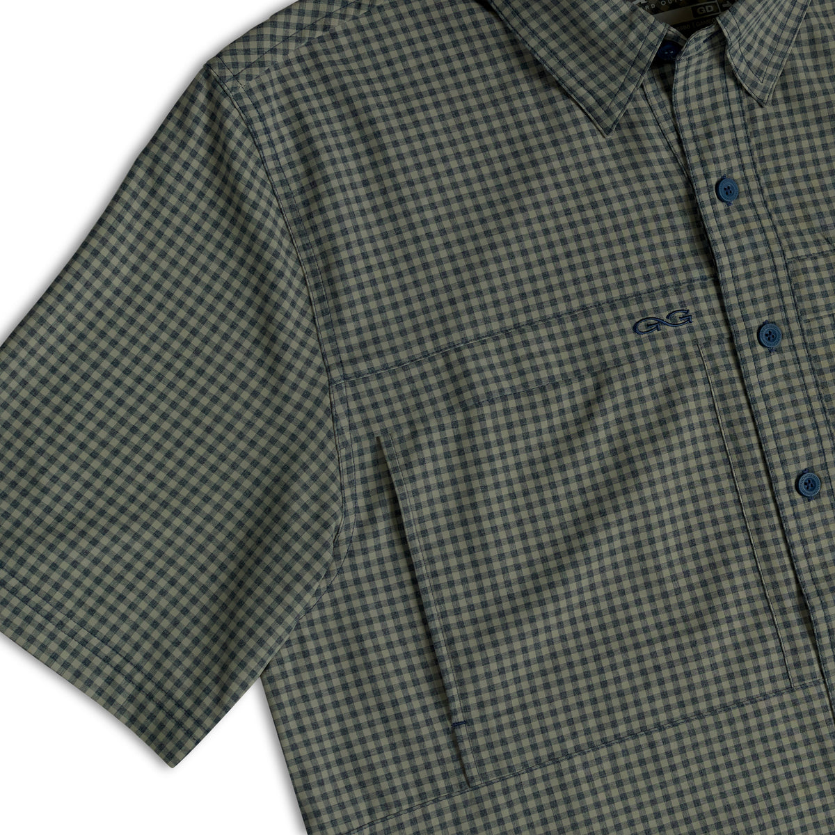 Mesquite TekCheck Shirt by GameGuard featuring a black and white checkered pattern, casual button-up design, and comfortable fit.
