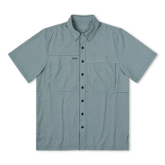 GameGuard Oceanic TekCheck Shirt in blue and white with a checkered pattern, casual fit, and button-down front.
