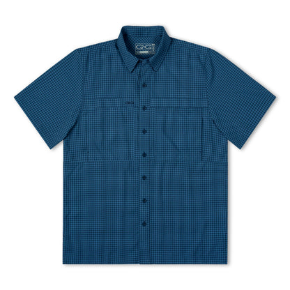 Slate TekCheck Shirt by GameGuard, featuring a classic checkered pattern, casual fit, and durable fabric.