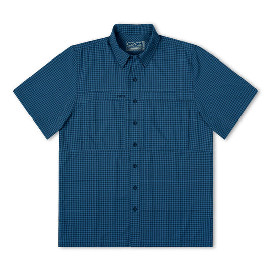 Slate TekCheck Shirt by GameGuard, featuring a classic checkered pattern, casual fit, and durable fabric.