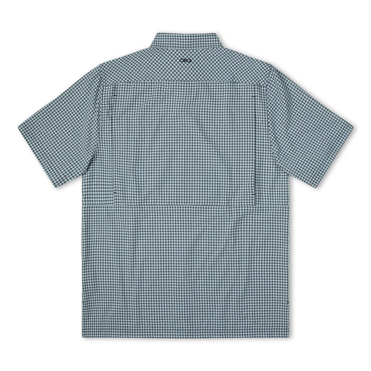 White TekCheck shirt from GameGuard featuring a classic checkered pattern and button-up design.