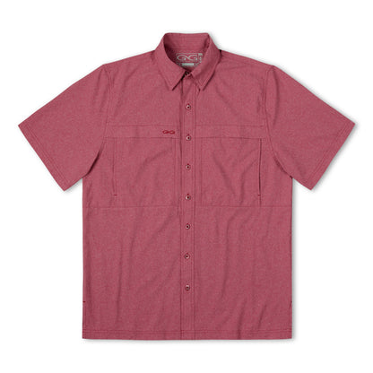 Crimson MicroTek shirt by GameGuard, featuring a vibrant red design with breathable fabric and modern fit.
