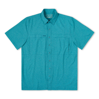 GameGuard Mahi MicroTek Shirt in navy with subtle logo detail, lightweight and breathable fabric for active wear.