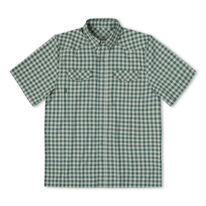 GameGuard Ironwood Pearl Snap Shirt, men's western-style shirt with pearl snap closures and plaid pattern, front view.