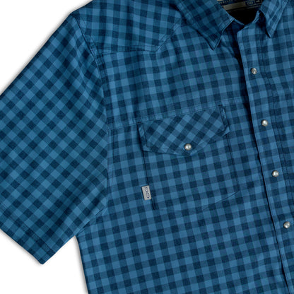 Slate Pearl Snap Shirt by GameGuard, men's pearl snap shirt with a classic western style, shown in slate color.