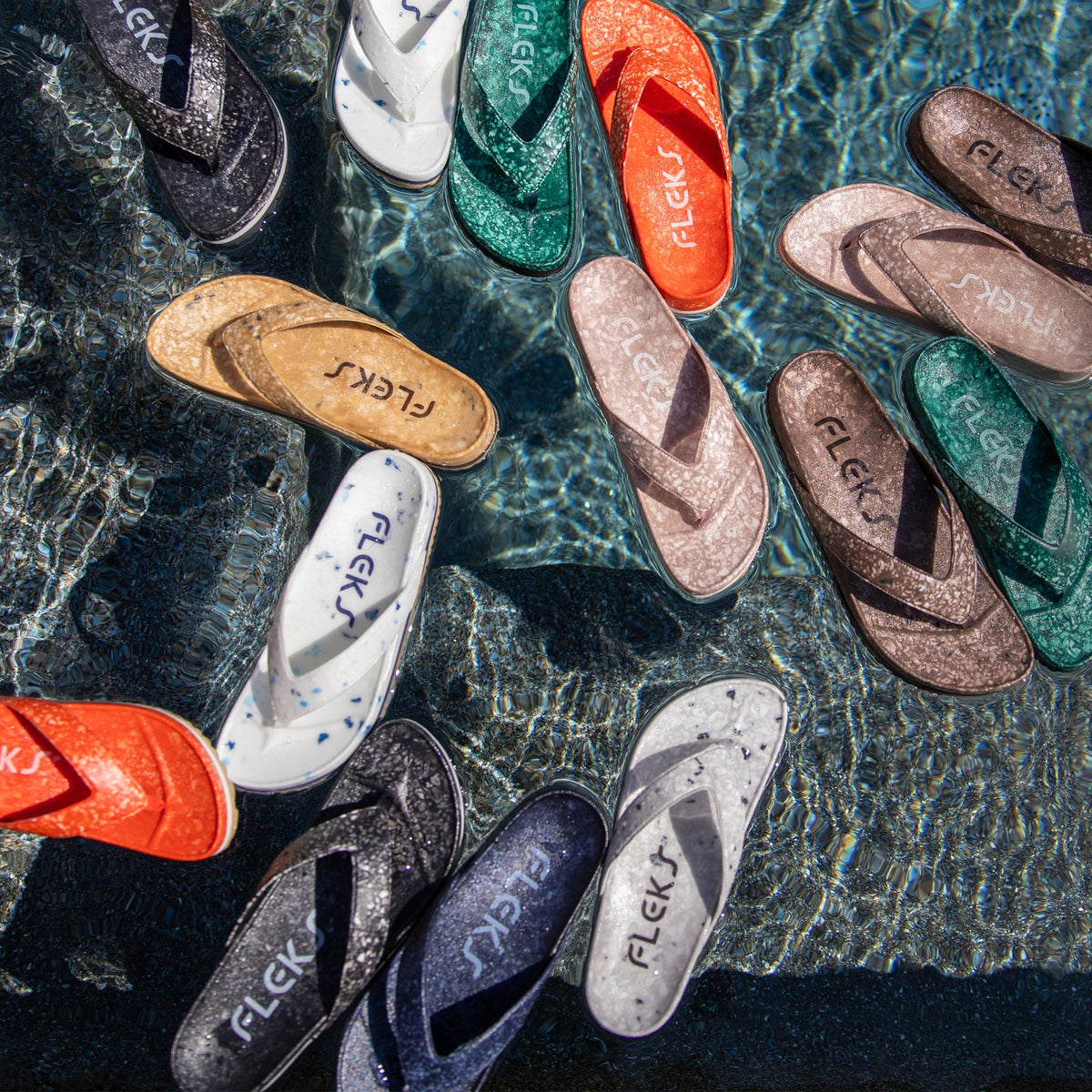 Deep blue West Beach Flip Flop by Fleks, featuring a comfortable strap design and casual style perfect for beachwear.