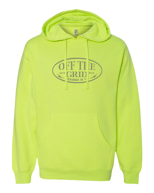 Yellow fleece Grunge Hoodie by Off The Grid Surplus featuring a distressed, edgy design and comfortable fit.