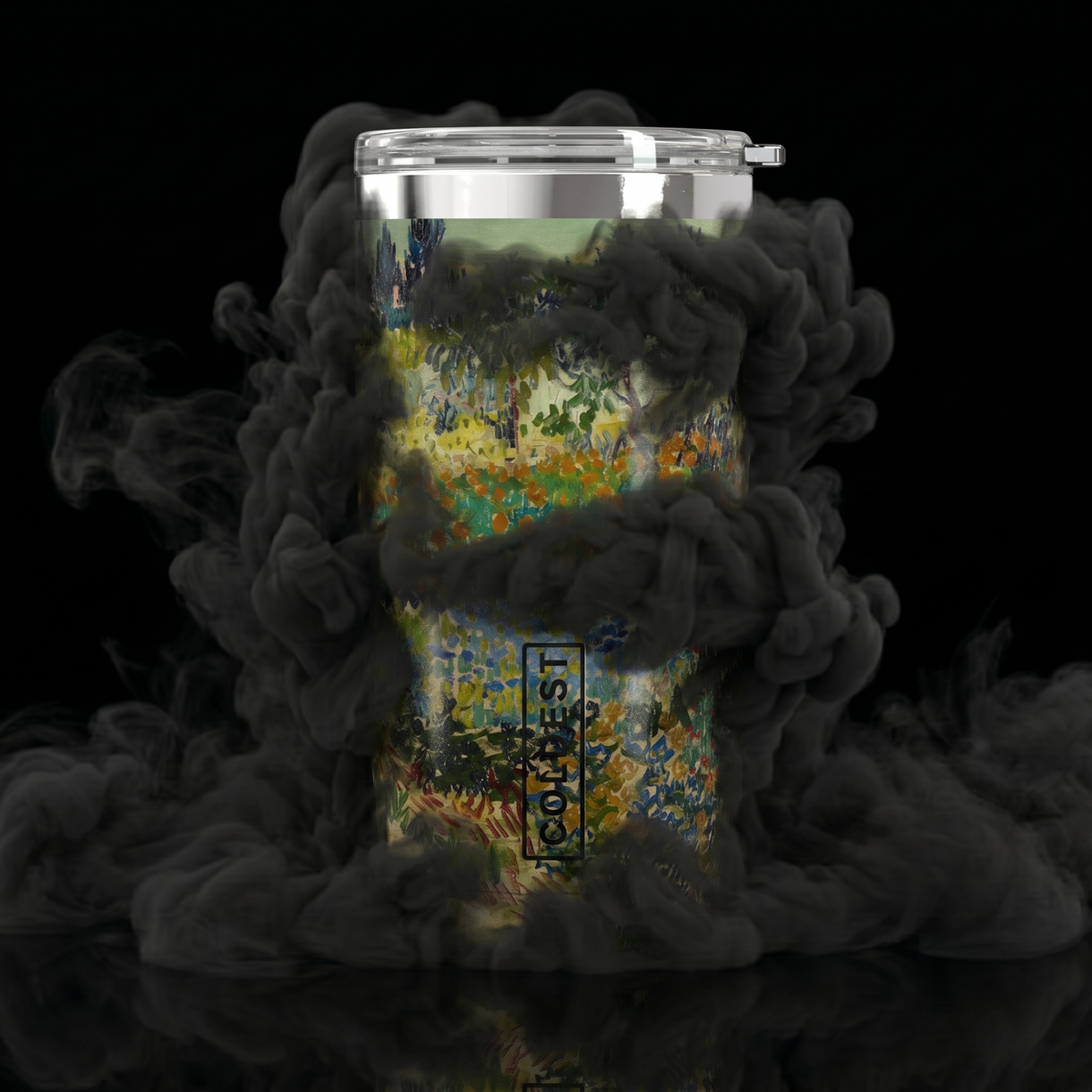 Coolest Coldest 20 oz Tumbler v2 for hydration, featuring a garden design on a stainless steel insulated tumbler.