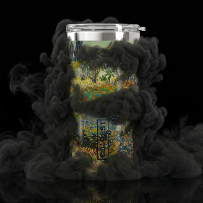 Coolest Coldest 20 oz Tumbler v2 for hydration, featuring a garden design on a stainless steel insulated tumbler.