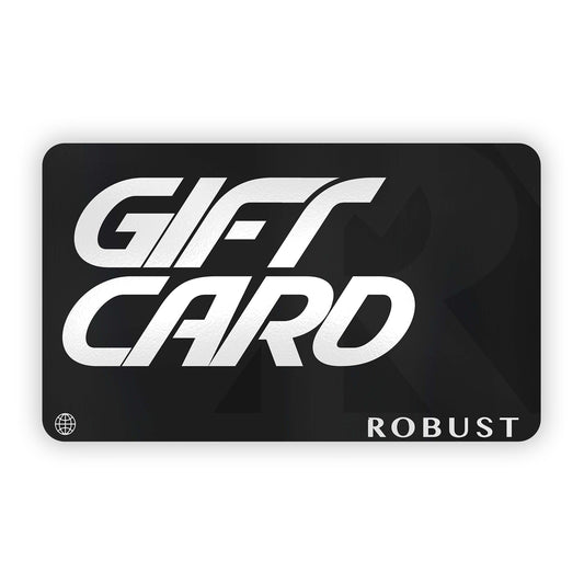 Robust E-Gift Card featuring a sleek design with the Robust logo and a modern gift card layout on a white background.