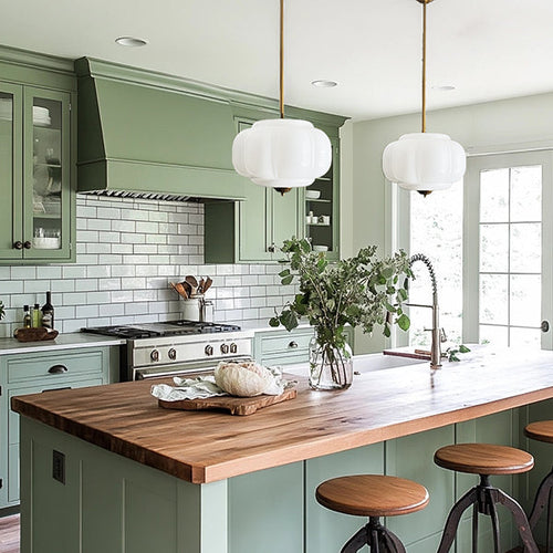 Handcrafted bulbous milk glass pendant light by Decor Steals, featuring a smooth, frosted glass shade and vintage-inspired design.