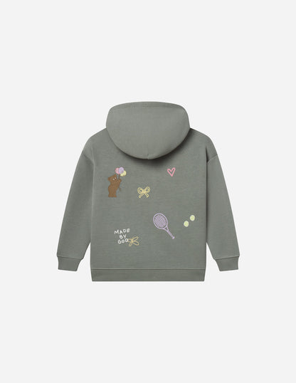 Kids hoodie by Elevated Faith featuring "God Made Me" design, soft fabric, and comfortable fit for children.