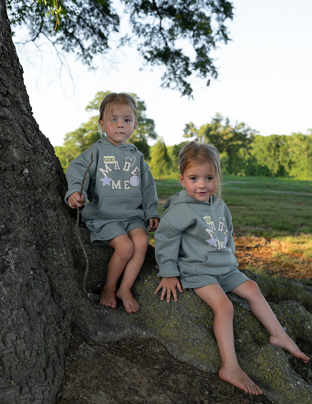 Brightly colored kids hoodie from Elevated Faith featuring the "God Made Me" design, perfect for children’s casual wear.