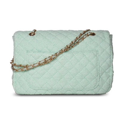 Beach Haus Medium Shoreline Flap in sea glass green, showing the front view of the stylish, eco-friendly bag with a flap closure.