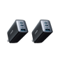 Two Anker 735 Nano II 65W charging adapters, compact and portable power chargers for fast device charging.