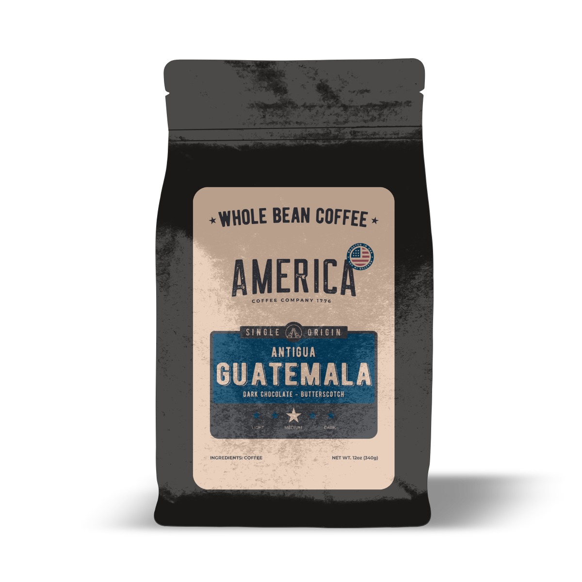 Whole Guatemala single origin coffee beans from America Supply Company LLC, showcasing fresh, roasted coffee beans.