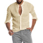 Cotton Linen Shirt long Sleeve Casual Men's