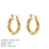 EManco Tarnish-Free Colorful Zircon Freshwater Pearl Huggie Hoop Earrings Gold Plated Stainless Steel Statement Earrings Trendy