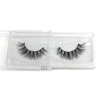 Blushimmer LEHUAMAO 5D mink false eyelashes with wispy, cross design and fluffy appearance for natural, handmade eyelash extension look.