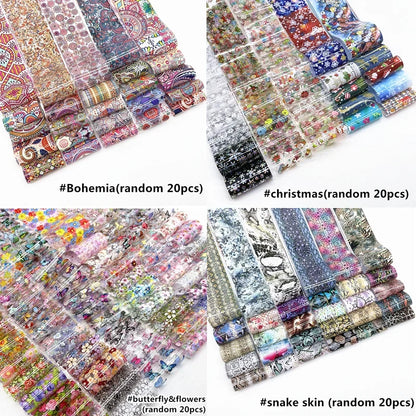 Blushimmer Halloween and Christmas nail art stickers with floral, stripe, and gradient transfer paper for festive manicure decoration