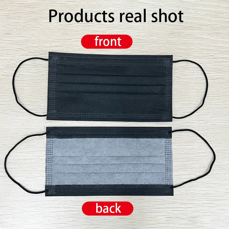 10-500Pcs Adults Mask Disposable individual Separate Package masque noir Anti-dust 3 Layer Ply Filter Black Mouth Face mask