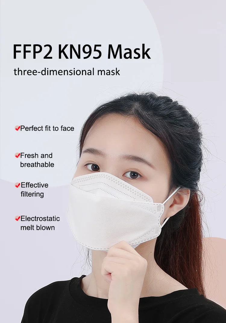 Fish Mask KN95 Mascarillas FPP2 Adult Morandi FFP2mask 4 Layer FFPP2 Approved Face Masks FFP2 Respirator Mouth Cover Masque FFP2