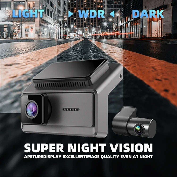 Wide Angle 140°+110°+120° Dash Camera 2K+1080p+1080p 3 Lens Multi Car Dvr Recorder Car Camera Black Box with ACC Power Supply