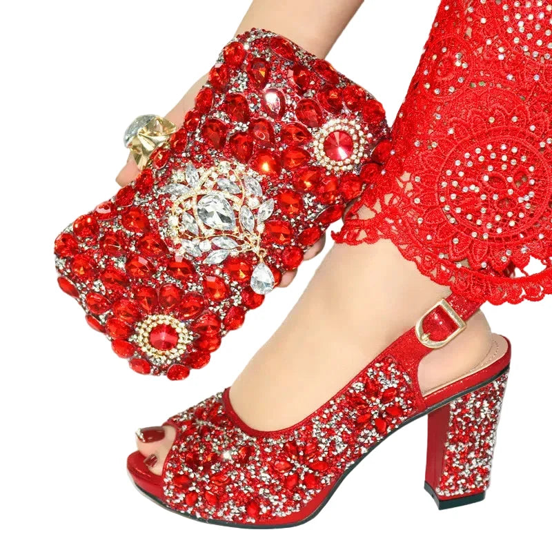 Elegant women's shoes and matching bags from EdleessFashion, showcasing a stylish set with sleek design and coordinated accessories.